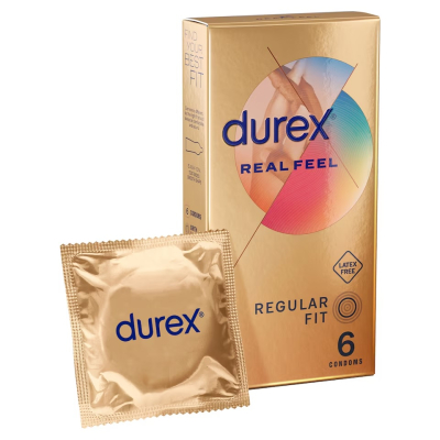 Durex Real Feel - Preservativos sin látex (6 unidades) -1